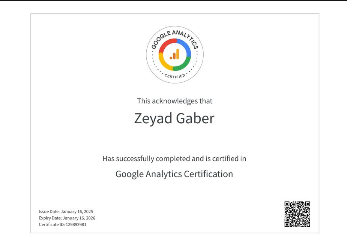 Google Analytics Certificate